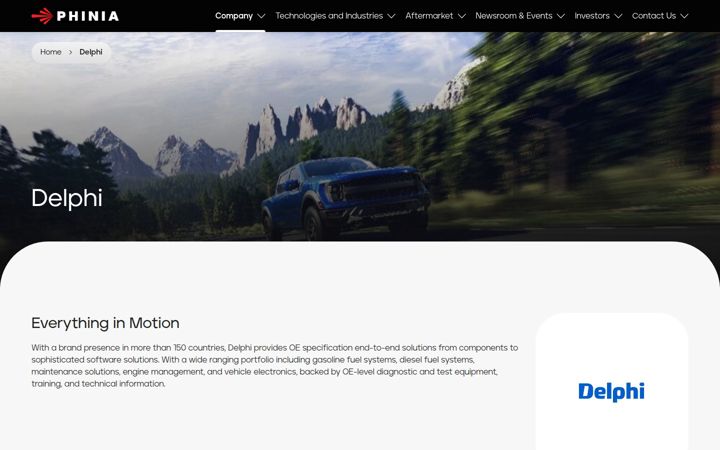 Screenshot of delphi.com