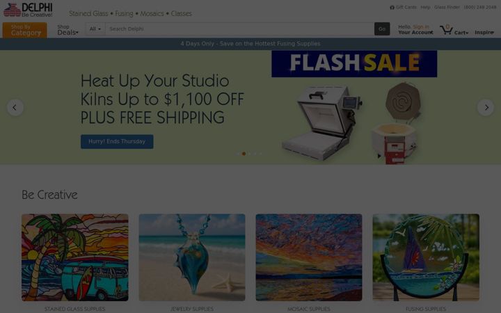 Screenshot of delphiglass.com