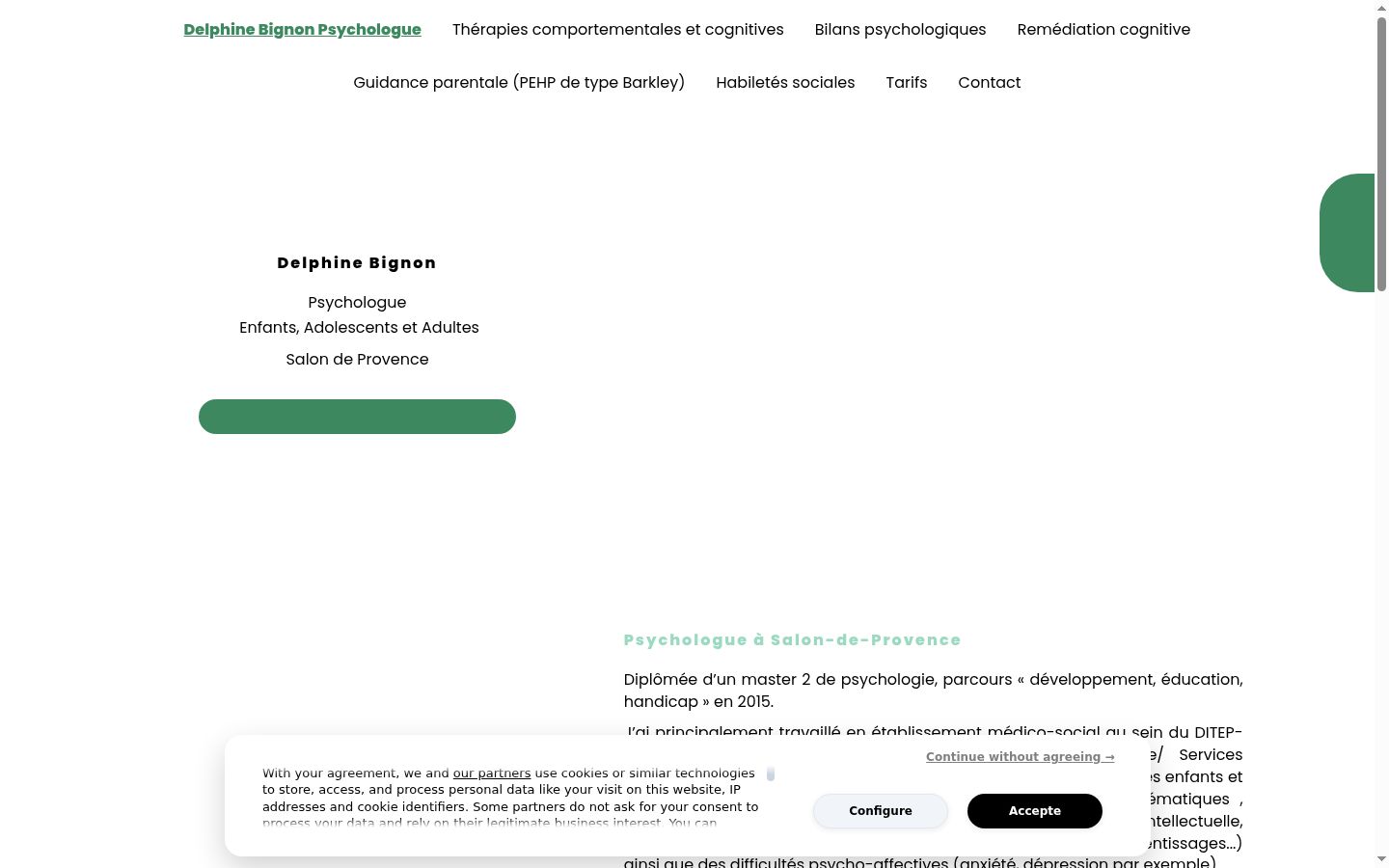 Screenshot of the consent banner shown before any interaction