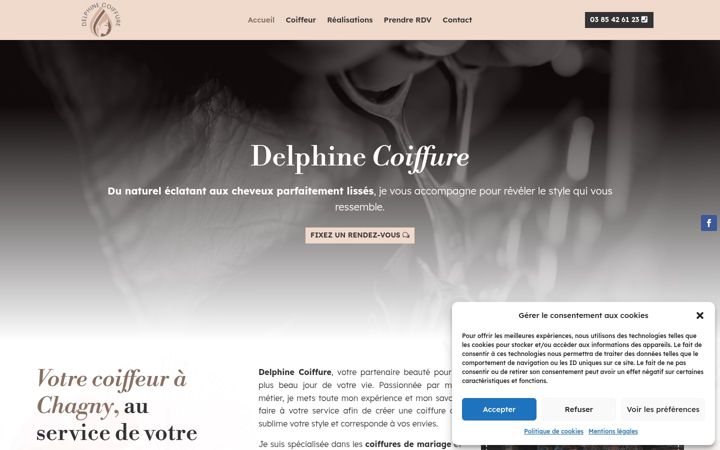 Ekraanipilt saidist delphine-coiffure.fr
