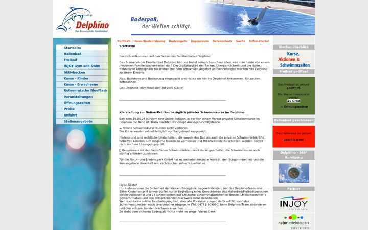 Screenshot of delphino-bremervoerde.de