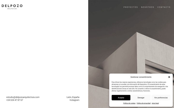Screenshot of delpozoarquitectura.com