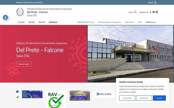 Screenshot του delpretefalcone.edu.it