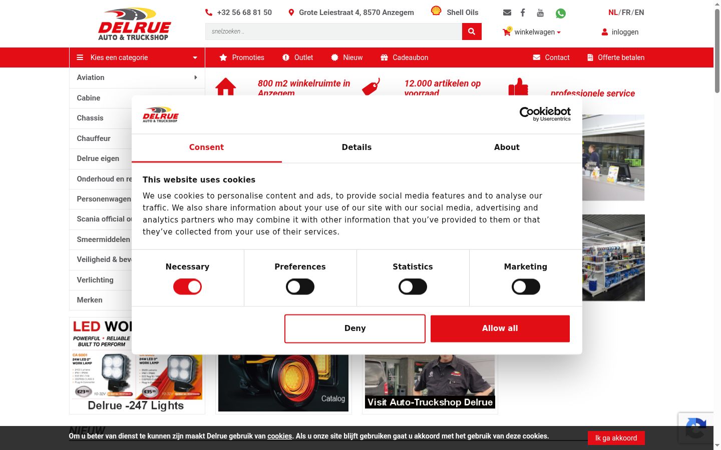 Zrzut ekranu banera zgody wyświetlanego przed jakąkolwiek interakcją