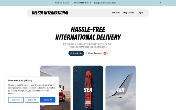 Screenshot of delsolinternational.com