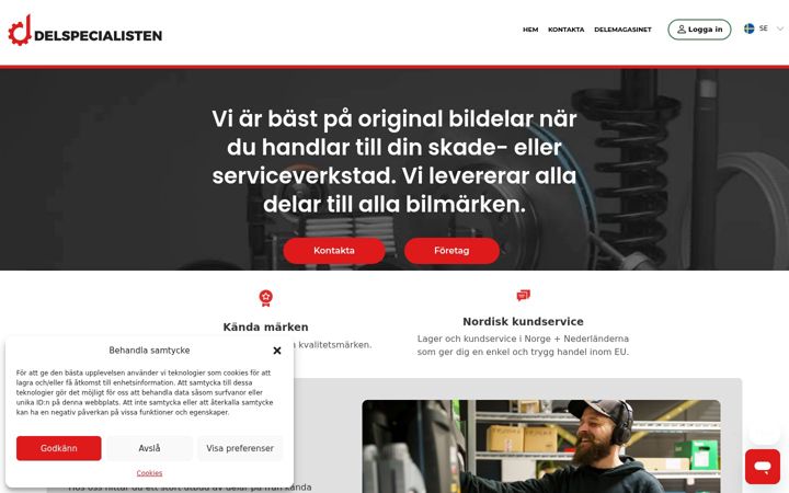 Screenshot of delspecialisten.se