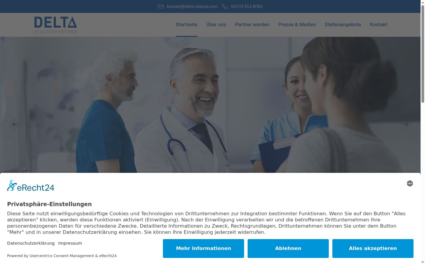 Screenshot del banner di consenso mostrato prima di qualsiasi interazione