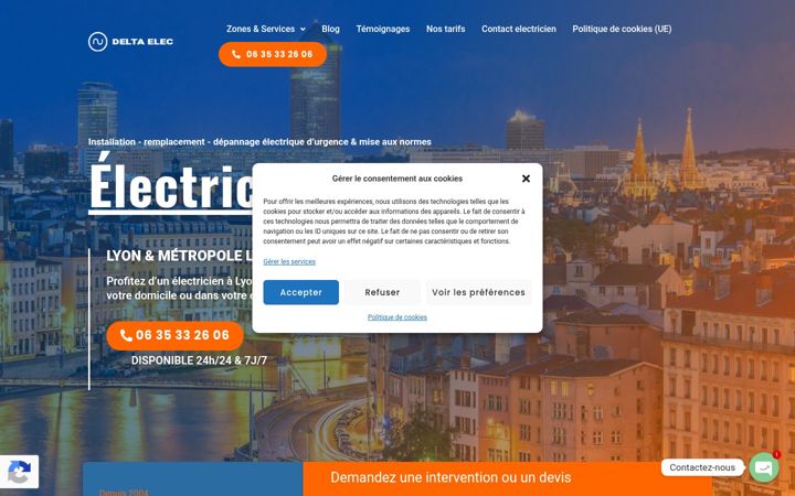 Screenshot of delta-electricite.fr