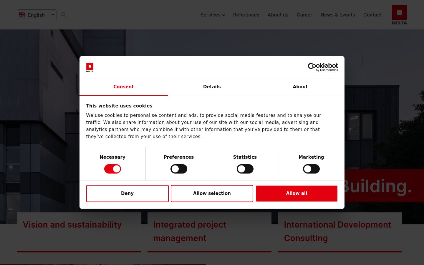 Screenshot of the consent banner shown before any interaction