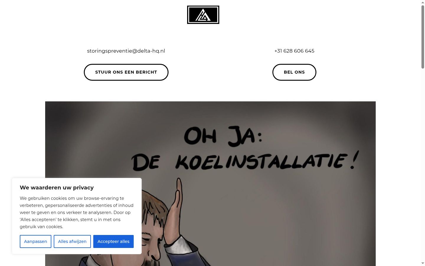 Screenshot van de toestemmingsbanner zoals getoond vóór enige interactie