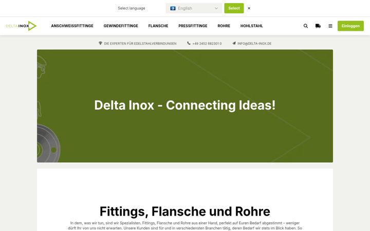 Screenshot of delta-inox.de