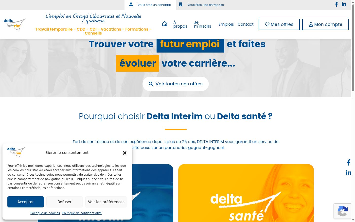 Screenshot of the consent banner shown before any interaction