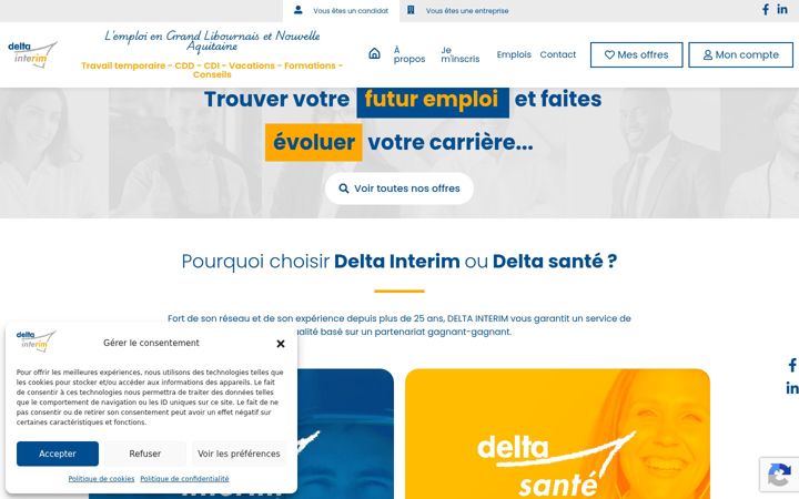 Screenshot of delta-interim.fr