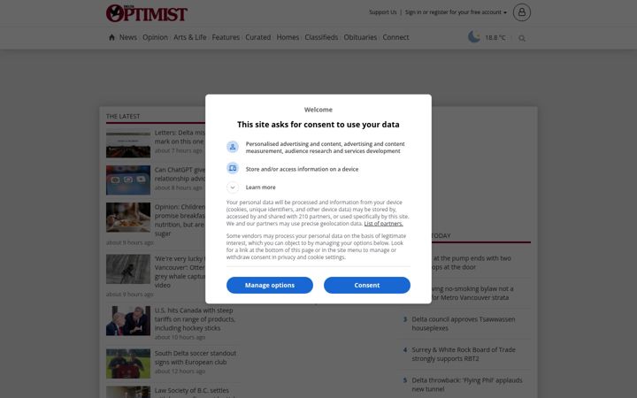 Screenshot of delta-optimist.com