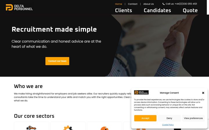 Screenshot of delta-personnel.co.uk