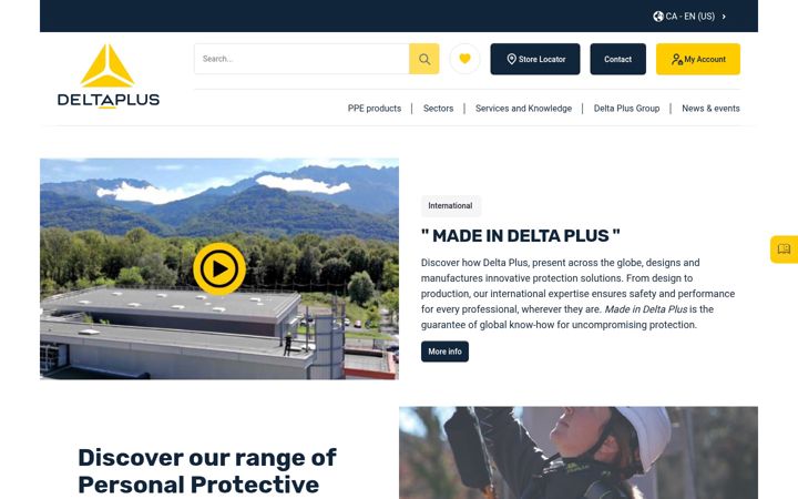 Skärmbild av delta-plus.ca