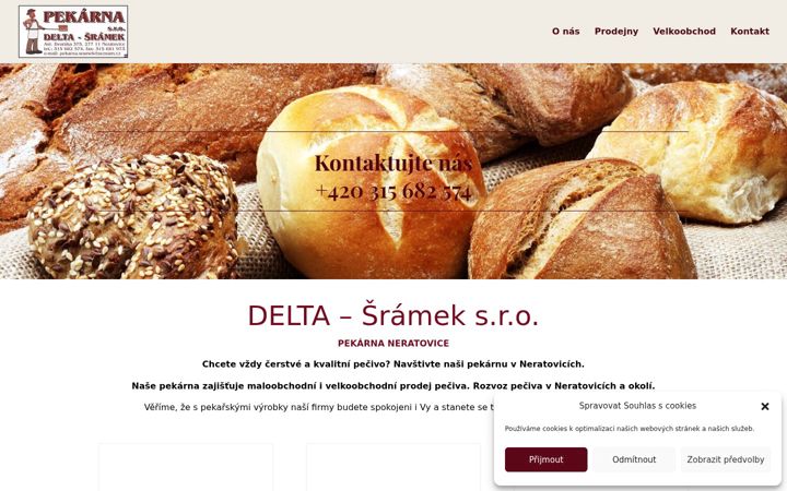 Screenshot stránky delta-sramek.cz