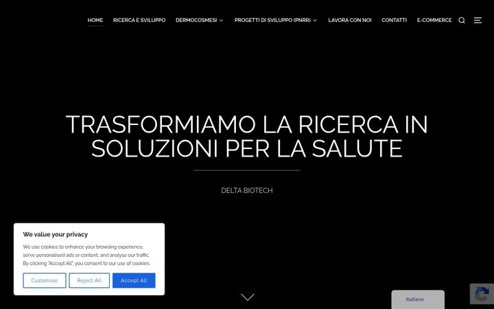 Screenshot von deltabiotech.it