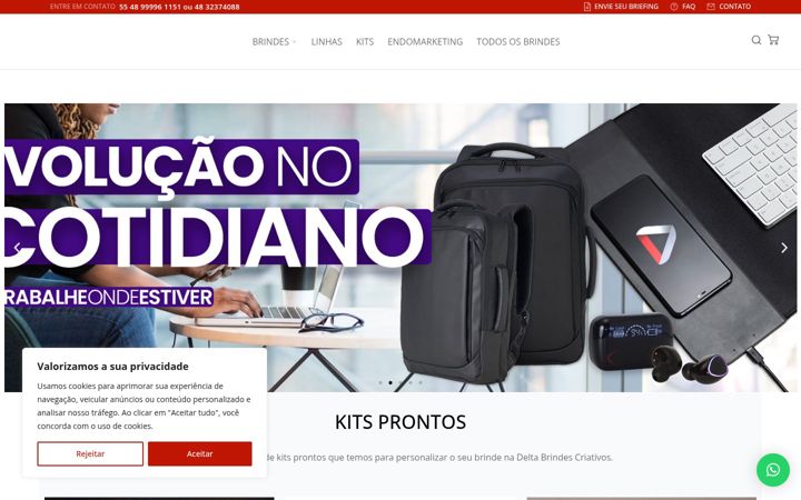 Екранна снимка на deltabrindes.com.br