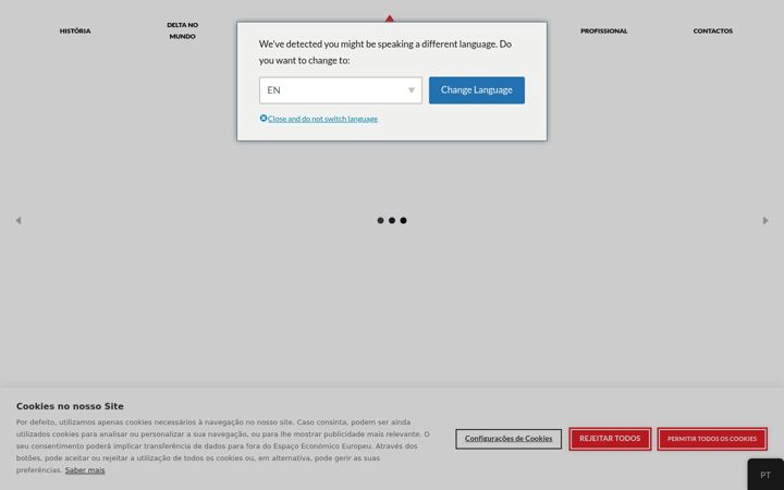 Captură de ecran a deltacafes.pt