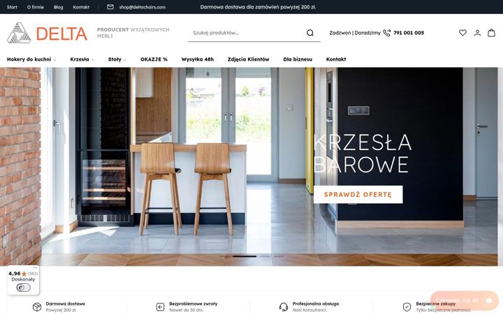 Screenshot of deltachairs.com
