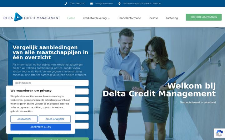 Screenshot of deltacm.nl
