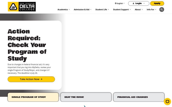 Screenshot of deltacollege.edu