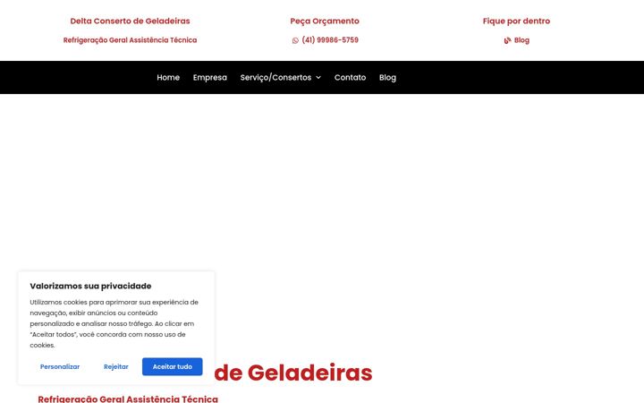Екранна снимка на deltaconsertodegeladeiras.com.br