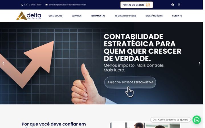 Екранна снимка на deltacontabilidades.com.br