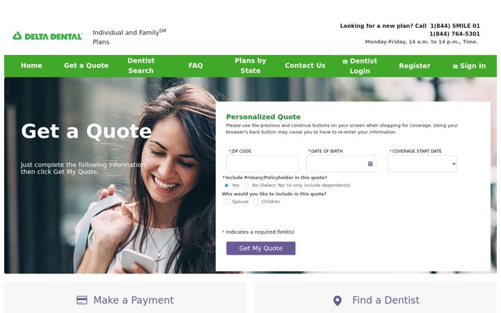 Screenshot of deltadentalcoversme.com