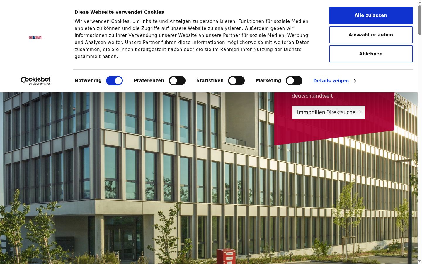 Captura de ecrã do banner de consentimento apresentado antes de qualquer interação