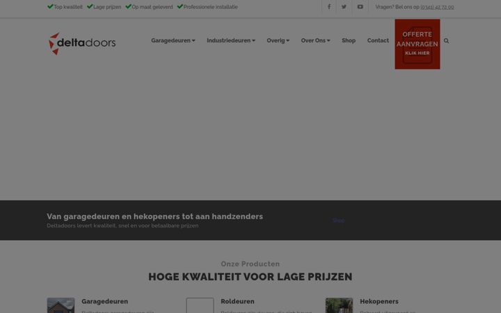 Screenshot of deltadoors.nl