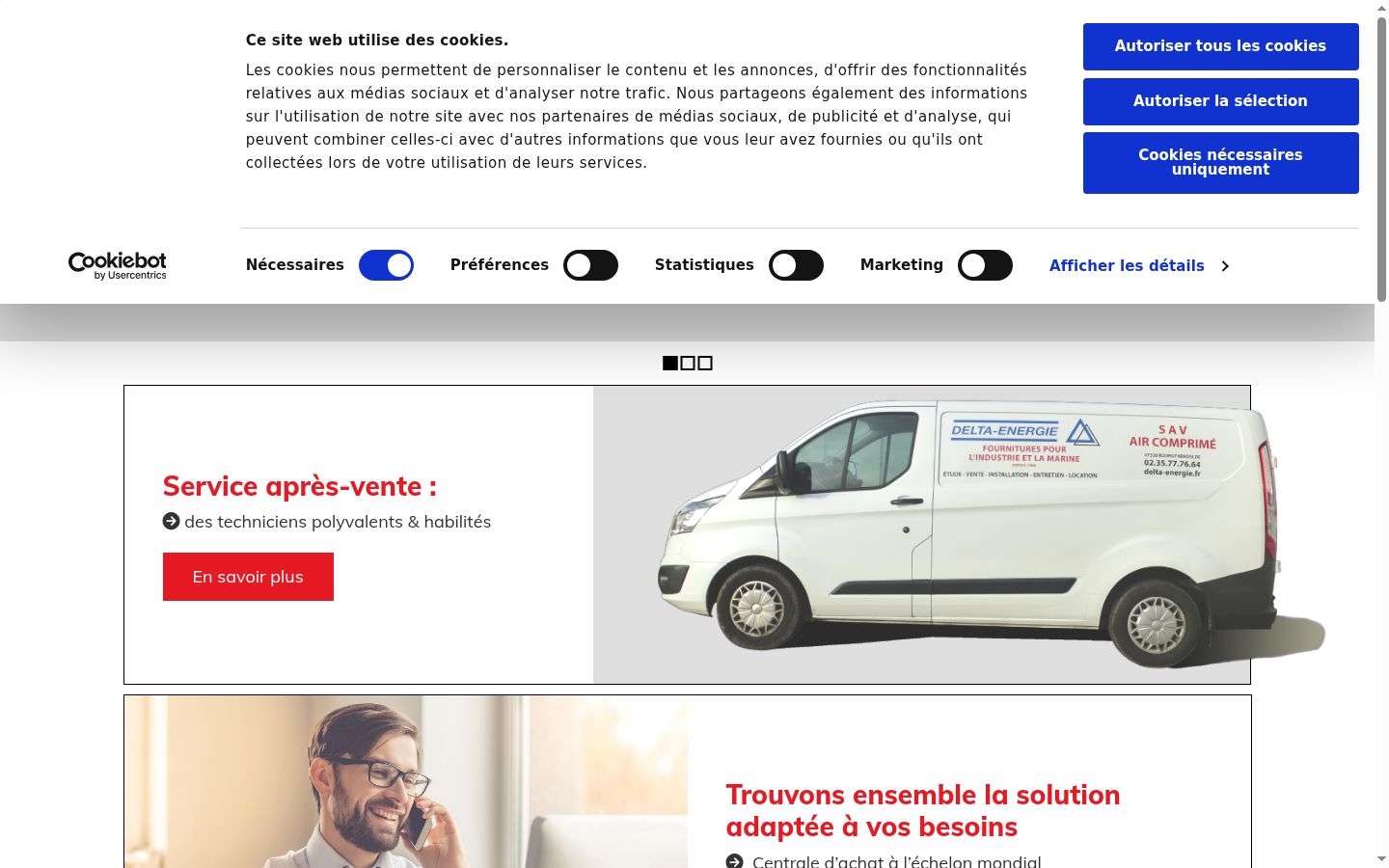 Screenshot del banner di consenso mostrato prima di qualsiasi interazione