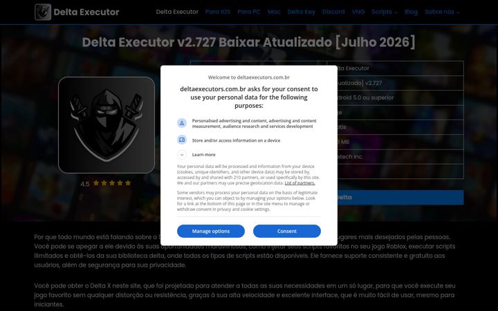 Screenshot of deltaexecutors.com.br