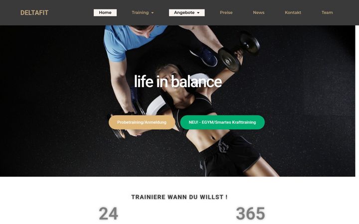 Screenshot of deltafit.ch
