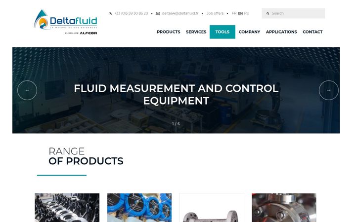 Screenshot of deltafluid.fr