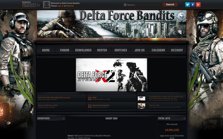 Screenshot of deltaforcebandits.com