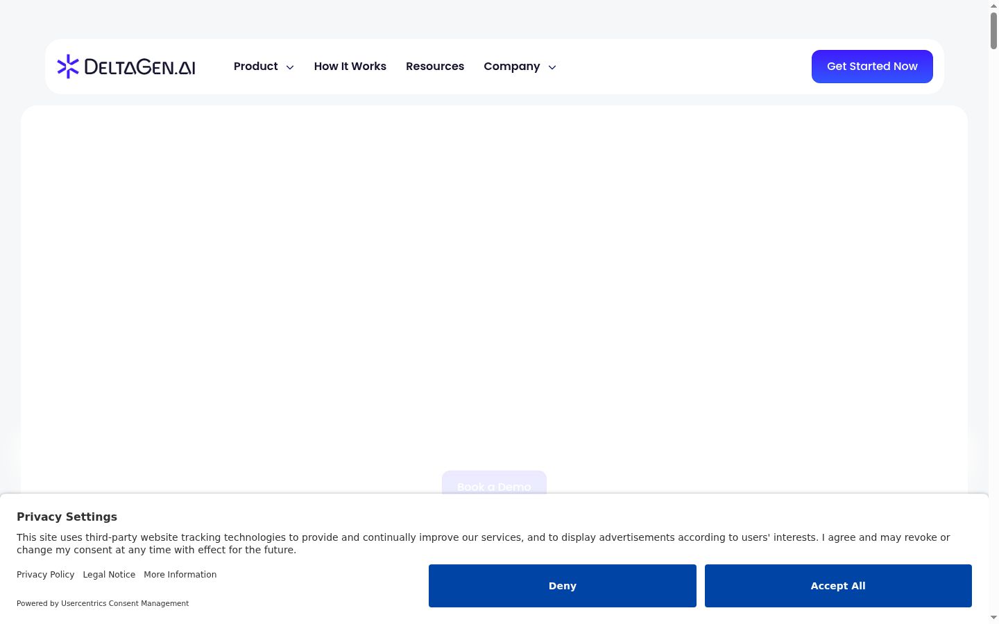 Screenshot του banner συγκατάθεσης που εμφανίστηκε πριν από οποιαδήποτε αλληλεπίδραση