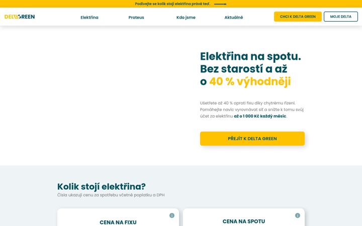 Screenshot stránky deltagreen.cz
