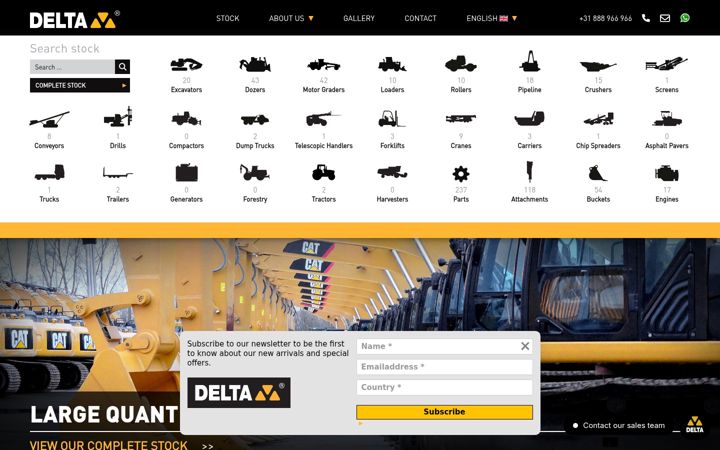 Screenshot of deltaheavymachinery.com