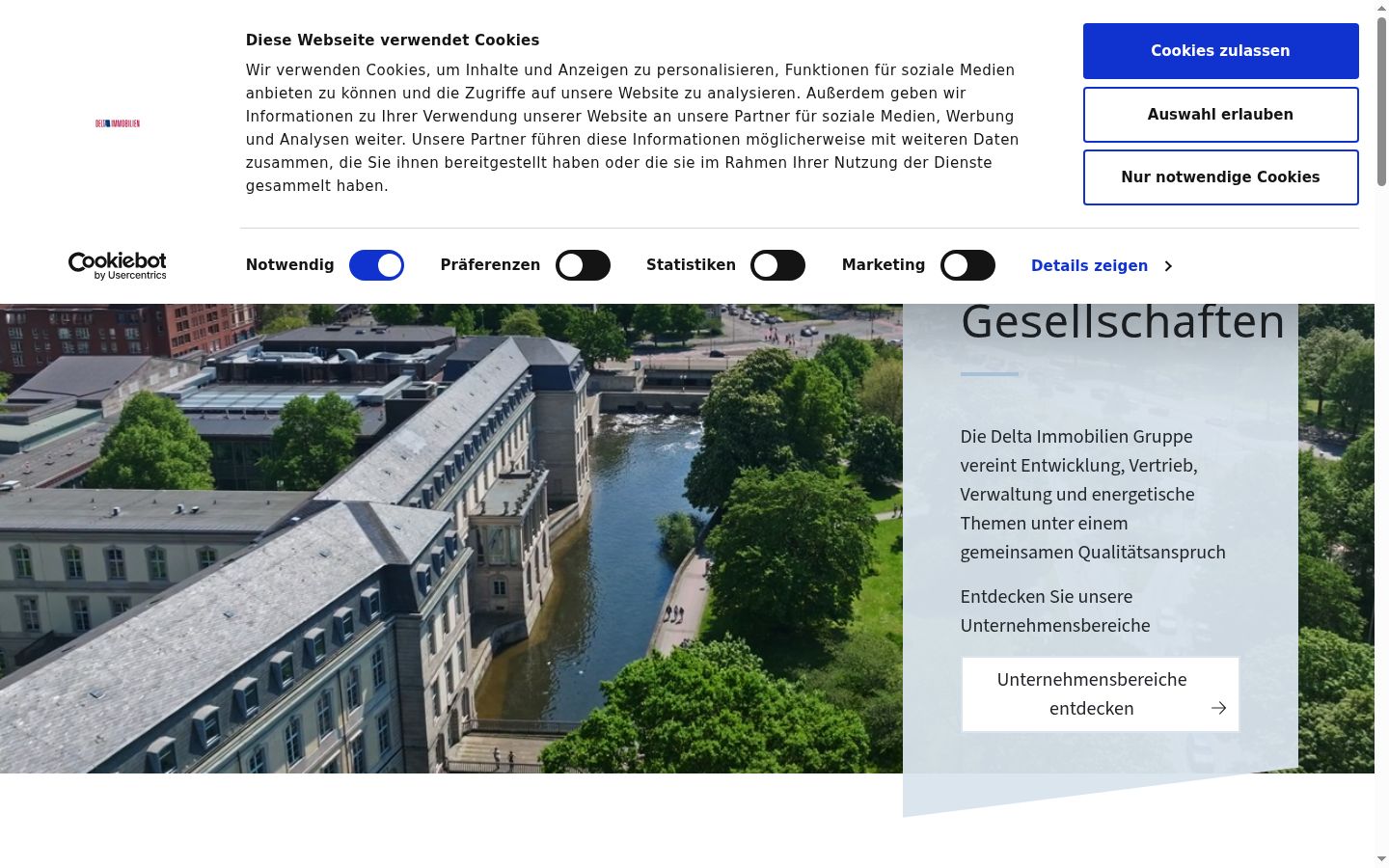 Screenshot del banner di consenso mostrato prima di qualsiasi interazione