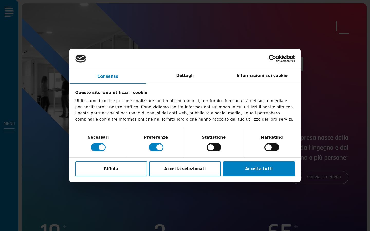 Sutikimo reklamjuostės, rodytos prieš bet kokią sąveiką, ekrano kopija