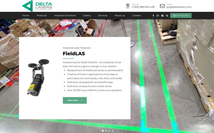 Screenshot of deltalasers.com