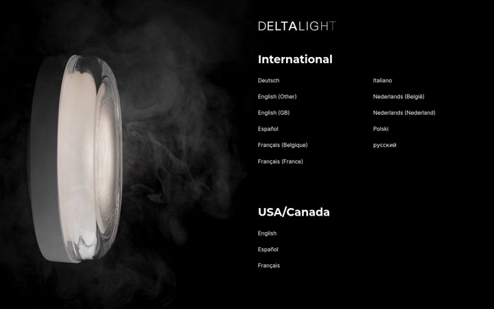 Screenshot of deltalight.com