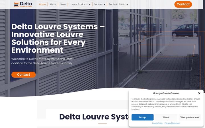 Skjámynd af deltalouvresystems.co.uk