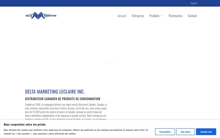 Skärmbild av deltamarketing.ca