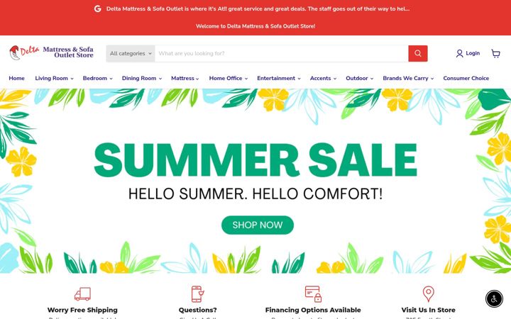 Screenshot of deltamattress.com