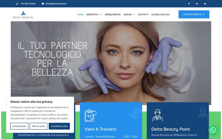 Skærmbillede af deltamedical.it