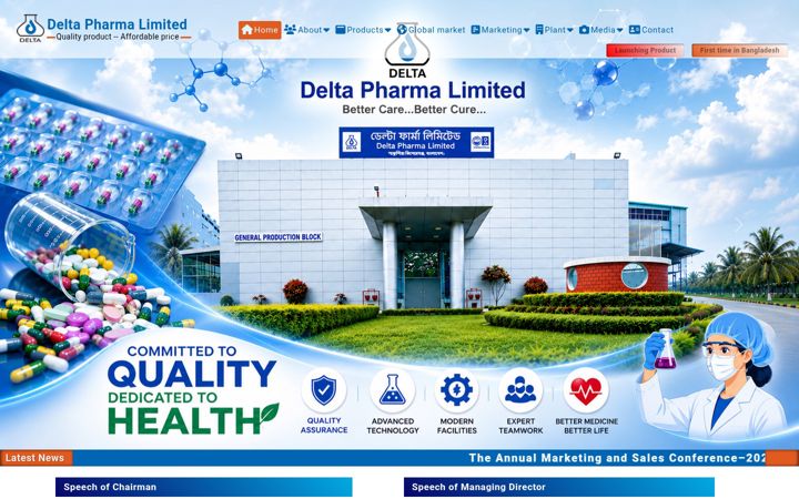 Screenshot of deltapharmabd.com