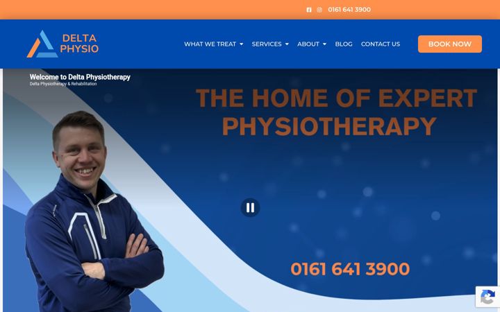 Skjámynd af deltaphysio.co.uk